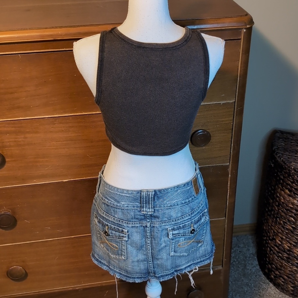 Social Culture Brown Cropped Tank Top size XL 100% Cotton - Picture 9 of 13